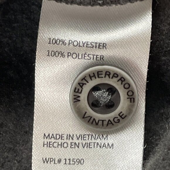 Weatherproof Vintage 1/4 Button Up Pullover Sweater Men’s L Gray Fleece Lined - Picture 7 of 11